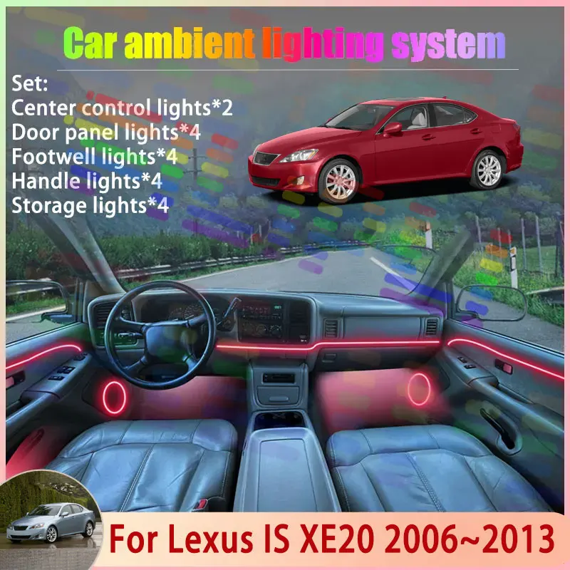 Для Lexus IS XE20 2006 ~ 2013 MK2 2/18 в 1, автомобильная атмосферная лампа, абажур RGB, ансамбль, стример, атмосферный набор, автоаксессуары
Для Lexus IS XE20 2006 ~ 2013 MK2 2/18 в 1, автомобильная атмосферная лампа, абажур RGB, ансамбль, стример, атмосферный набор, автоаксессуары