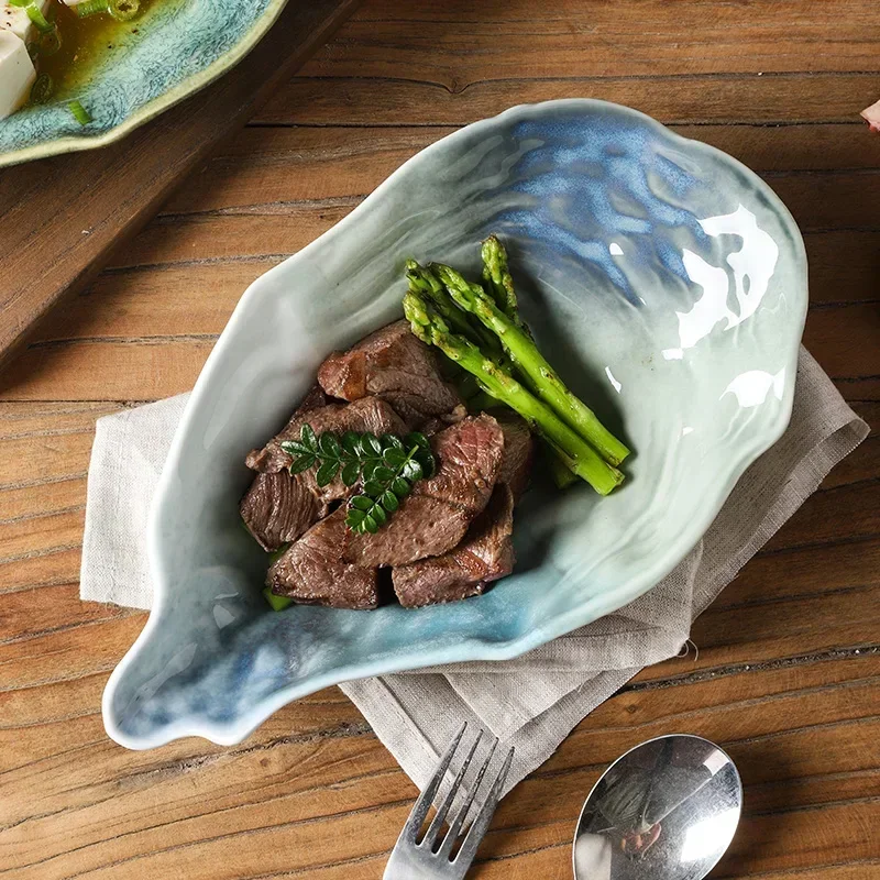 Kiln Ceramic Oyster Plate Snack Bowl Dessert Spice Bowls Fruit Salad Plate Tray Retro Tableware Oyster Shell Tray Dinner Plates
Kiln Ceramic Oyster Plate Snack Bowl Dessert Spice Bowls Fruit Salad Plate Tray Retro Tableware Oyster Shell Tray Dinner Plates