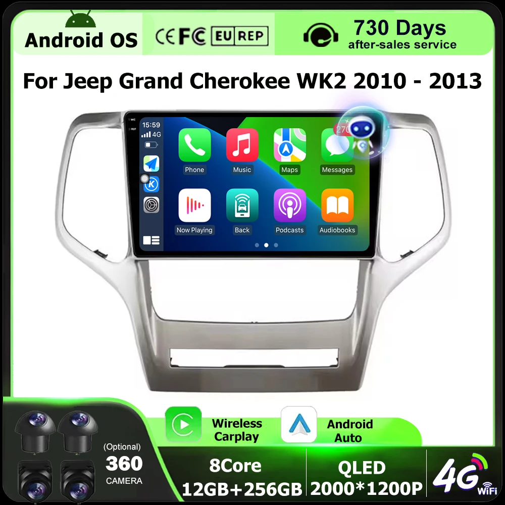 Android Auto Carplay For Jeep Grand Cherokee WK2 2010 - 2013 Car Radio Multimedia Video Player GPS Navigation Stereo BT WIFI 9''
Android Auto Carplay For Jeep Grand Cherokee WK2 2010 - 2013 Car Radio Multimedia Video Player GPS Navigation Stereo BT WIFI 9''