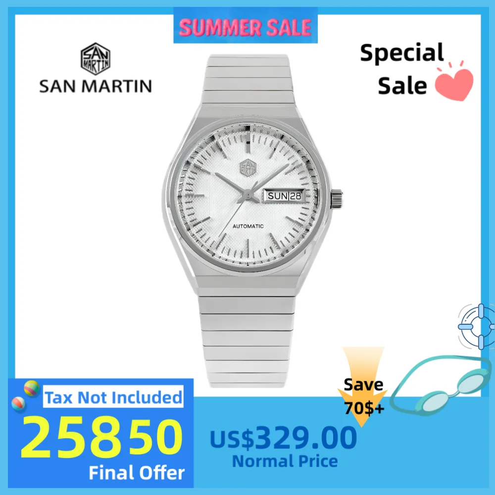 San Martin 37mm Automatic Watch For Men Waterproof Watches Mechanical Wristwatch Day Date Display ST2100 Luxury мужские SN0102
San Martin 37mm Automatic Watch For Men Waterproof Watches Mechanical Wristwatch Day Date Display ST2100 Luxury мужские SN0102