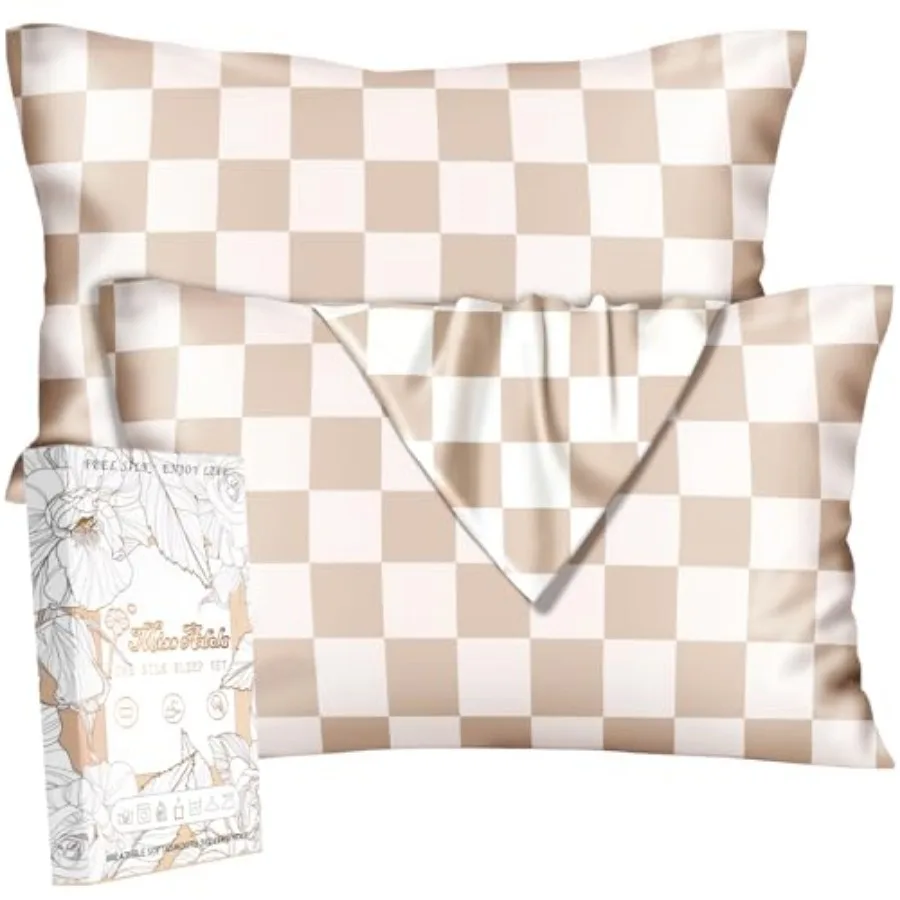 Silk Pillowcase 2 Pack - Pillow Cases 20" x 30" Size Set of 2 for Hair and Skin Smooth Soft Breathable with Hidden Cute Zipper
Silk Pillowcase 2 Pack - Pillow Cases 20" x 30" Size Set of 2 for Hair and Skin Smooth Soft Breathable with Hidden Cute Zipper