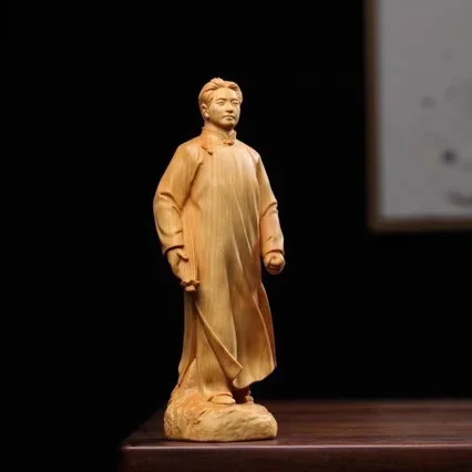 Taihang cypress wood young great man statue whole body like living room office ornament wood carving
Taihang cypress wood young great man statue whole body like living room office ornament wood carving