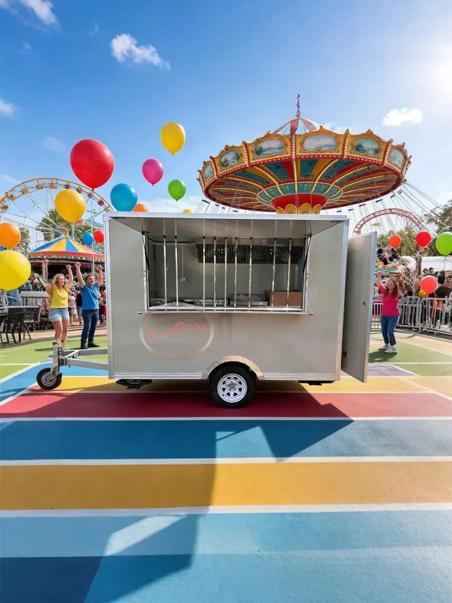 Cream White Outdoor Food Trailer Main Body for Catering Business with Oversized Serving Window Hitch & Support Legs Included
Cream White Outdoor Food Trailer Main Body for Catering Business with Oversized Serving Window Hitch & Support Legs Included