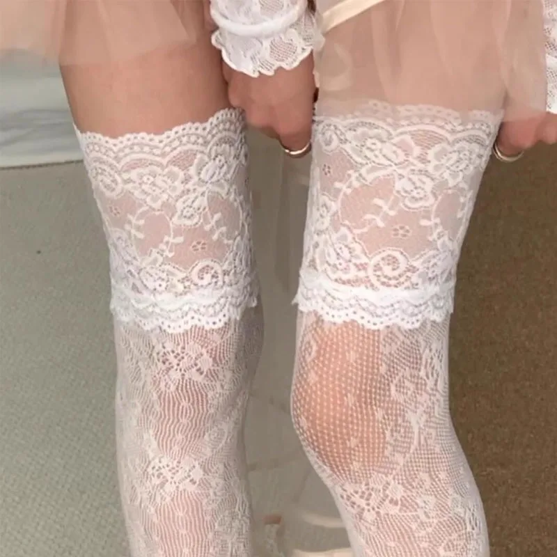 Lace Flower Sexy Women Stockings JK Lolita Black White Hollow Out Over Knee Fishnet High Socks Y2K Stretchable Long Thigh Socks
Lace Flower Sexy Women Stockings JK Lolita Black White Hollow Out Over Knee Fishnet High Socks Y2K Stretchable Long Thigh Socks