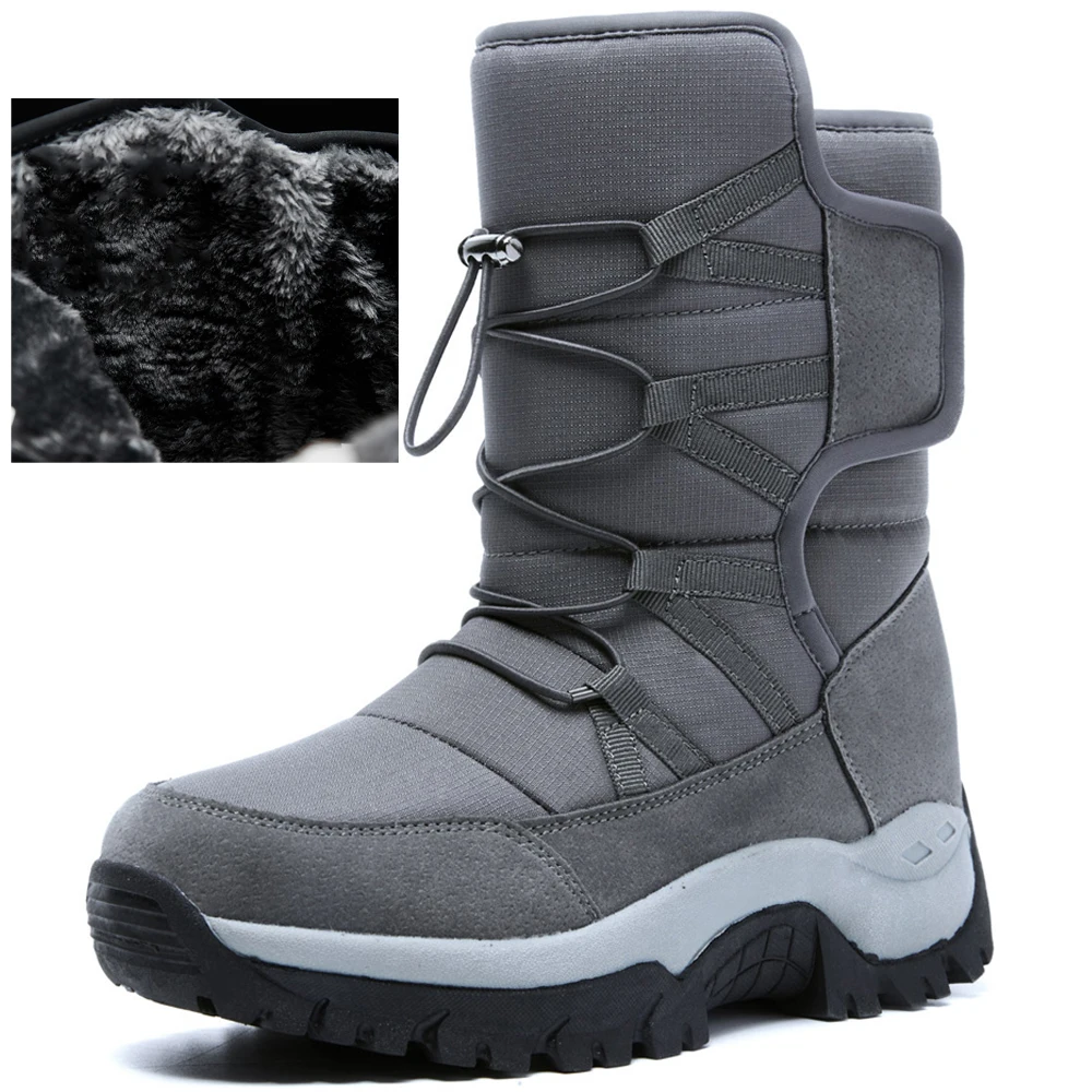 Серые мужские зимние ботинки. Теплые плюшевые зимние ботинки. Нескользящие высокие хлопковые ботинки. Износостойкие уличные походные ботинки. Пара обуви.
Серые мужские зимние ботинки. Теплые плюшевые зимние ботинки. Нескользящие высокие хлопковые ботинки. Износостойкие уличные походные ботинки. Пара обуви.