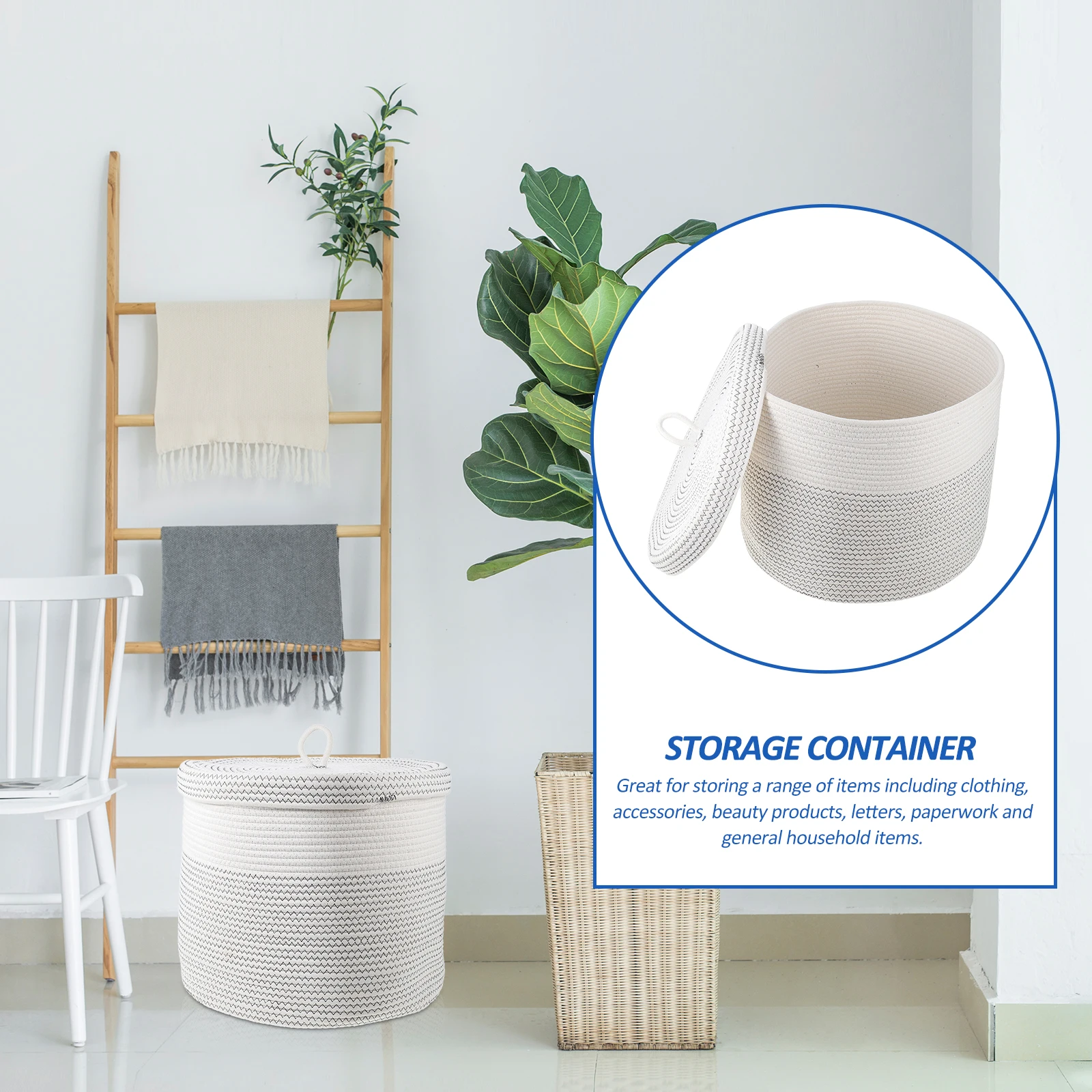 Storage Basket Woven Baskets Sundries Case Clothing Clothes Organizer Multifunctional Container Cotton Rope Sorting
Storage Basket Woven Baskets Sundries Case Clothing Clothes Organizer Multifunctional Container Cotton Rope Sorting