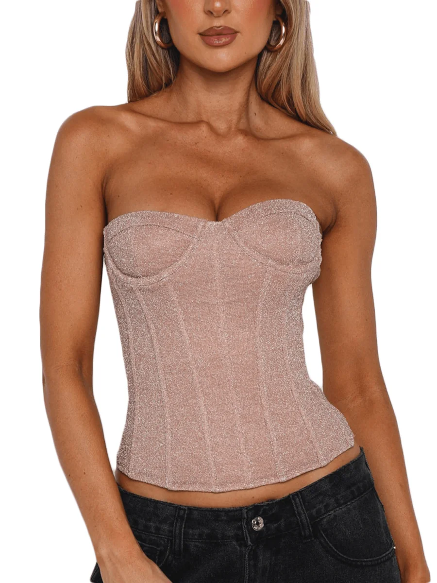Sparkly Sequin Strapless Overbust Corset Top Women Sexy Bustier Bodyshaper Tube Top
Sparkly Sequin Strapless Overbust Corset Top Women Sexy Bustier Bodyshaper Tube Top