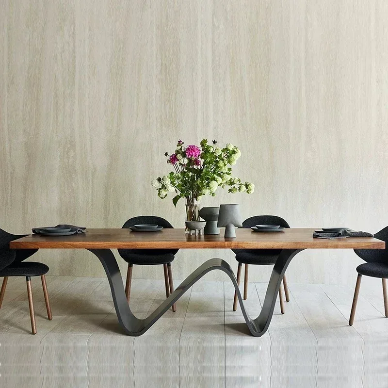 Minimalist Solid Wood Dining Table Walnut Color Dining Table Home Tea Table Living Room Long Workbench
Minimalist Solid Wood Dining Table Walnut Color Dining Table Home Tea Table Living Room Long Workbench