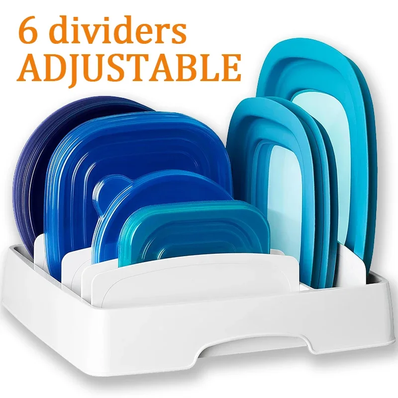 Adjustable Food Container Lid Organizer for Kitchen Cabinet Storage
Adjustable Food Container Lid Organizer for Kitchen Cabinet Storage