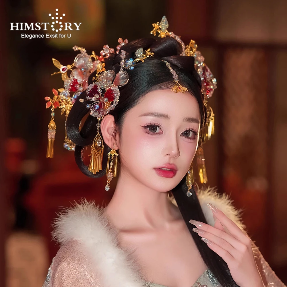 HIMSTORY New Red Xiuhe Saint Hair Crown Bride Headdress Liquid Flower Phoenix Hanfu Costume Hair Accessories
HIMSTORY New Red Xiuhe Saint Hair Crown Bride Headdress Liquid Flower Phoenix Hanfu Costume Hair Accessories