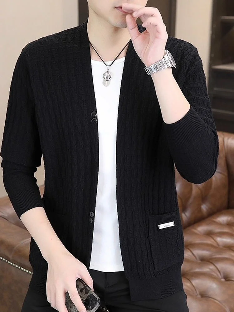 Men's Knitted ort Open Cardigan Casual Thin Twist Sweater Coat Loose Fit Polyester Fiber V-Ne Youthful Sle Autumn Spring
Men's Knitted ort Open Cardigan Casual Thin Twist Sweater Coat Loose Fit Polyester Fiber V-Ne Youthful Sle Autumn Spring