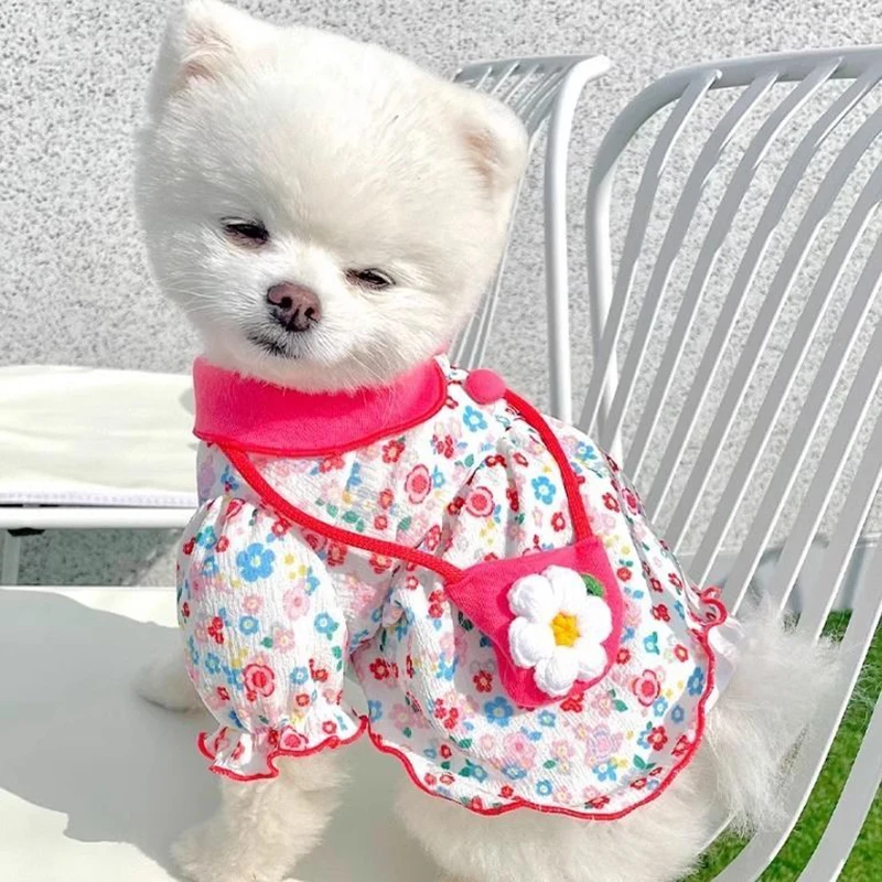 Popular Lapel Dog Clothes Cute Flower Pet Dress Summer Small Dog Pullover Teddy Princess Skirt with Bag XS-XL
Popular Lapel Dog Clothes Cute Flower Pet Dress Summer Small Dog Pullover Teddy Princess Skirt with Bag XS-XL