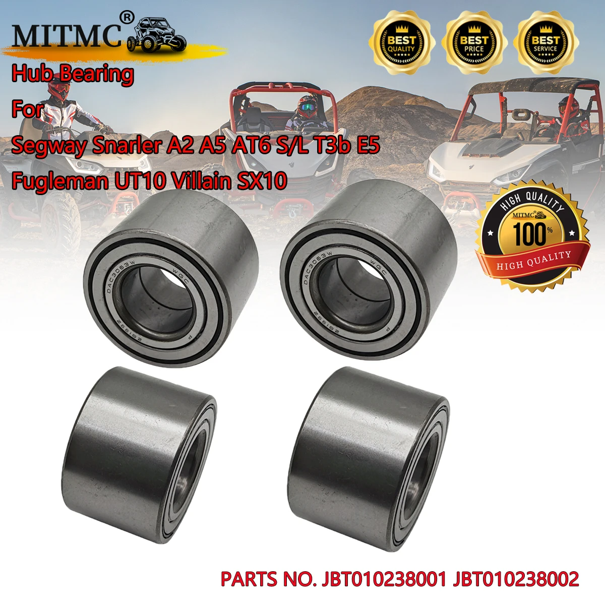 4Pcs Hub Bearing For Segway Snarler AT6S/L LUXE STD DELUXE-L Fugleman UT10 Villain SX10 DAC30630042 JBT010238001 JBT010238002
4Pcs Hub Bearing For Segway Snarler AT6S/L LUXE STD DELUXE-L Fugleman UT10 Villain SX10 DAC30630042 JBT010238001 JBT010238002