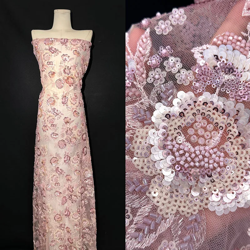 French heavy industry sequined wedding dress lace fabric evening dress ethnic style mesh fabric Beaded DIY fabric
French heavy industry sequined wedding dress lace fabric evening dress ethnic style mesh fabric Beaded DIY fabric