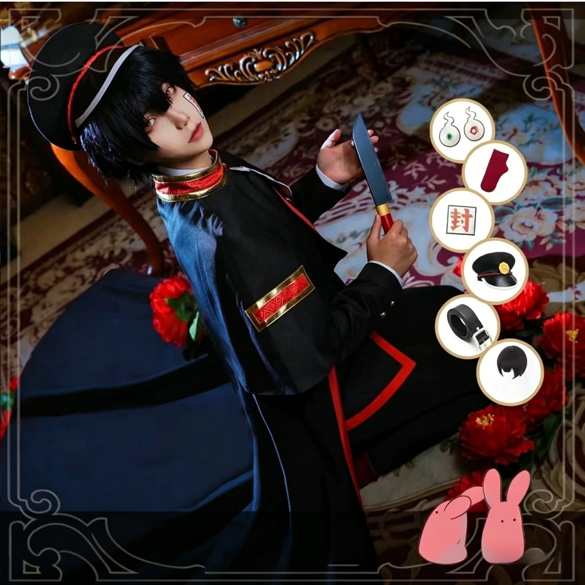 Hanako Cosplay Costume Anime Toilet-Bound Hanako-Kun Cos Clothes Cool Outfit Uniform Hat Black Cape Set Halloween Carnival Party
Hanako Cosplay Costume Anime Toilet-Bound Hanako-Kun Cos Clothes Cool Outfit Uniform Hat Black Cape Set Halloween Carnival Party