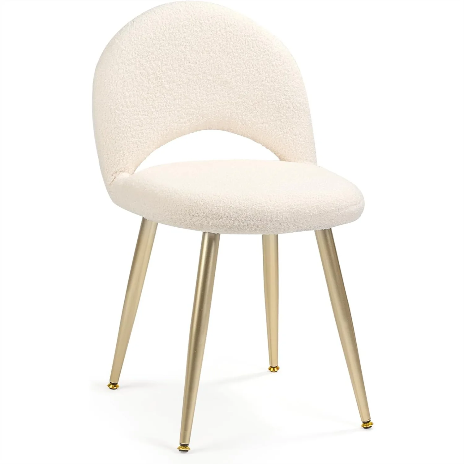 Vanity Chair with Adjustable Backrest, Boucle Upholstery, White Sherpa Stool with Gold Legs for Bedroom
Vanity Chair with Adjustable Backrest, Boucle Upholstery, White Sherpa Stool with Gold Legs for Bedroom