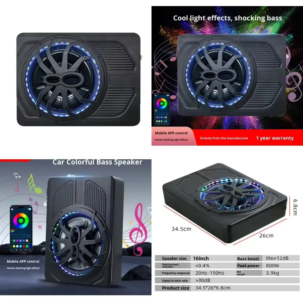 10-Inch 800W High Power Active Car Subwoofer 3-Way Spider Design Ultra-Thin Audio Model APP Control Color Light
10-Inch 800W High Power Active Car Subwoofer 3-Way Spider Design Ultra-Thin Audio Model APP Control Color Light