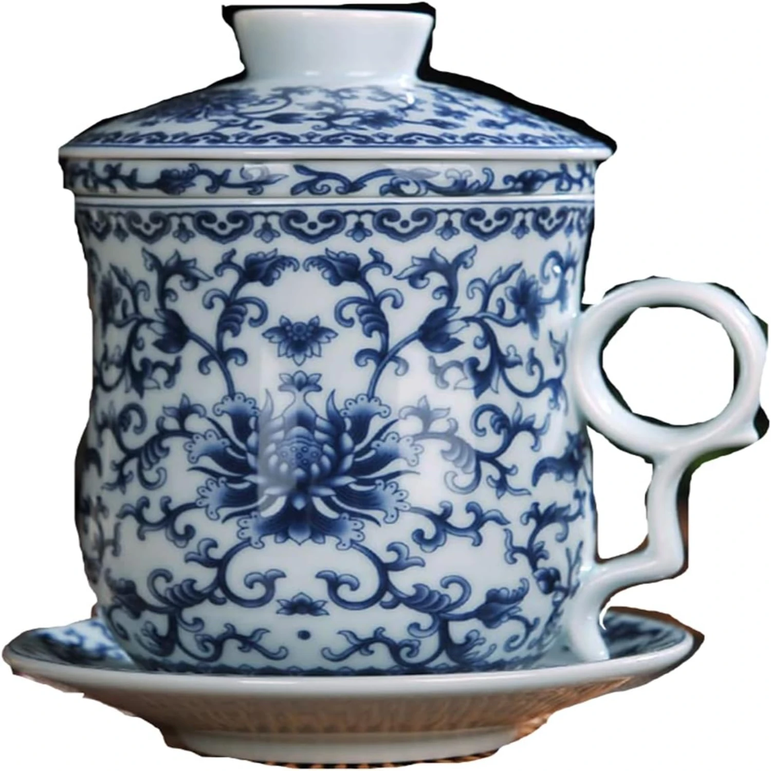 Beautiful and elegant porcelain tea cup set with infuser, lid, and saucer - perfect for brewing loose leaf tea at home or in the
Beautiful and elegant porcelain tea cup set with infuser, lid, and saucer - perfect for brewing loose leaf tea at home or in the