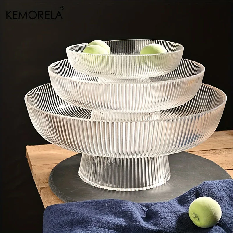 1Pcs Glass Fruit Bowl With Feet Tall Striped Storage Tray Home Living Room Decoration Creative Dried Fruit Tray Snack Tray
1Pcs Glass Fruit Bowl With Feet Tall Striped Storage Tray Home Living Room Decoration Creative Dried Fruit Tray Snack Tray