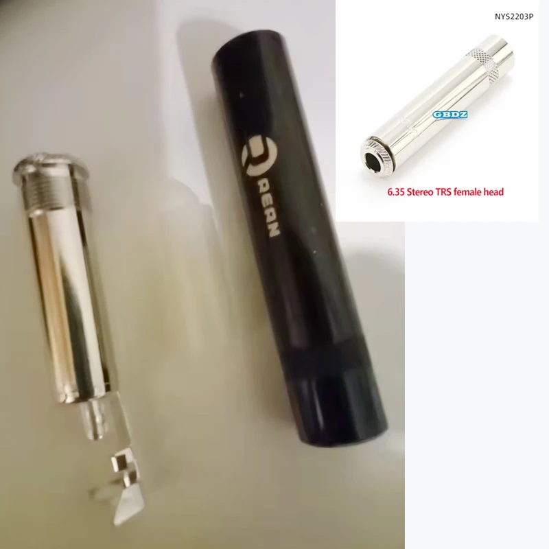 6.35mm 3 Core Female Plug TRS Connector for Stereo/Mono Headset Audio Microphone Solder Guitar TS Speaker NYS2203PB
6.35mm 3 Core Female Plug TRS Connector for Stereo/Mono Headset Audio Microphone Solder Guitar TS Speaker NYS2203PB