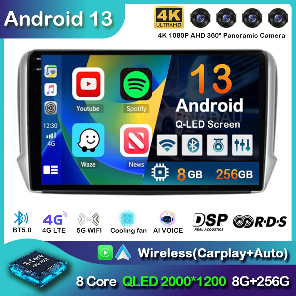 Android 13 Carplay Car Radio Video For Peugeot 2008 208 2012-2018 Multimedia Player GPS Navigation Autoradio Stereo 2 Din DVD BT
Android 13 Carplay Car Radio Video For Peugeot 2008 208 2012-2018 Multimedia Player GPS Navigation Autoradio Stereo 2 Din DVD BT