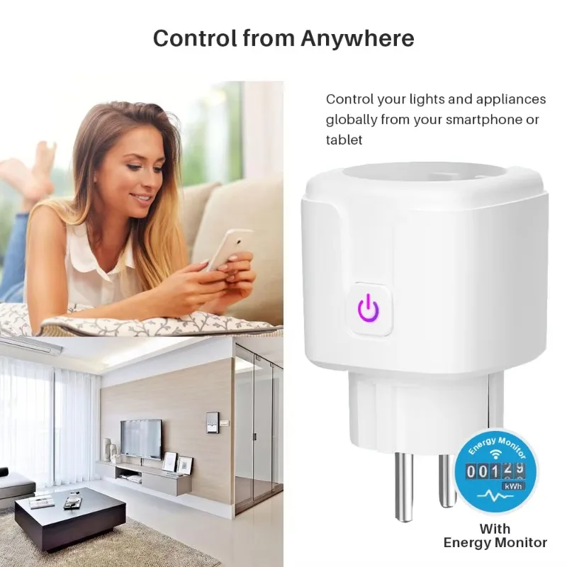 16A Wifi Tuya Smart Socket EU Power Monitor Timer Plug Smart Life App Remote Voice Control With Alexa Google Assistant IFTTT
16A Wifi Tuya Smart Socket EU Power Monitor Timer Plug Smart Life App Remote Voice Control With Alexa Google Assistant IFTTT