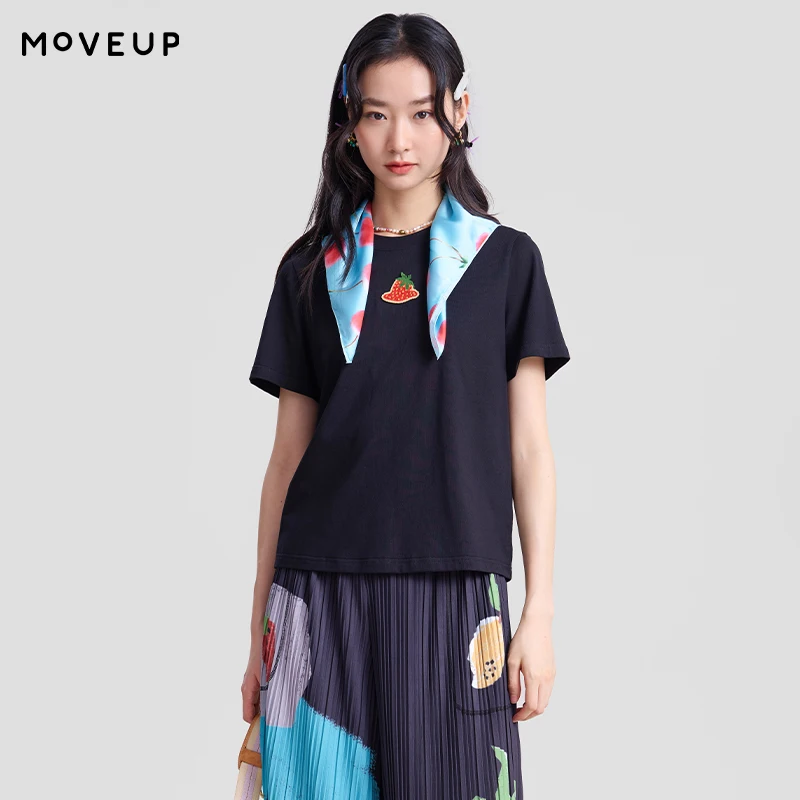 MOVEUP Short-Sleeve T-Shirt 2026 Spring 100 Cotton Strawberry Embroidery Tees Casual Solid O-neck Tops for Women 3ELC10541
MOVEUP Short-Sleeve T-Shirt 2026 Spring 100 Cotton Strawberry Embroidery Tees Casual Solid O-neck Tops for Women 3ELC10541