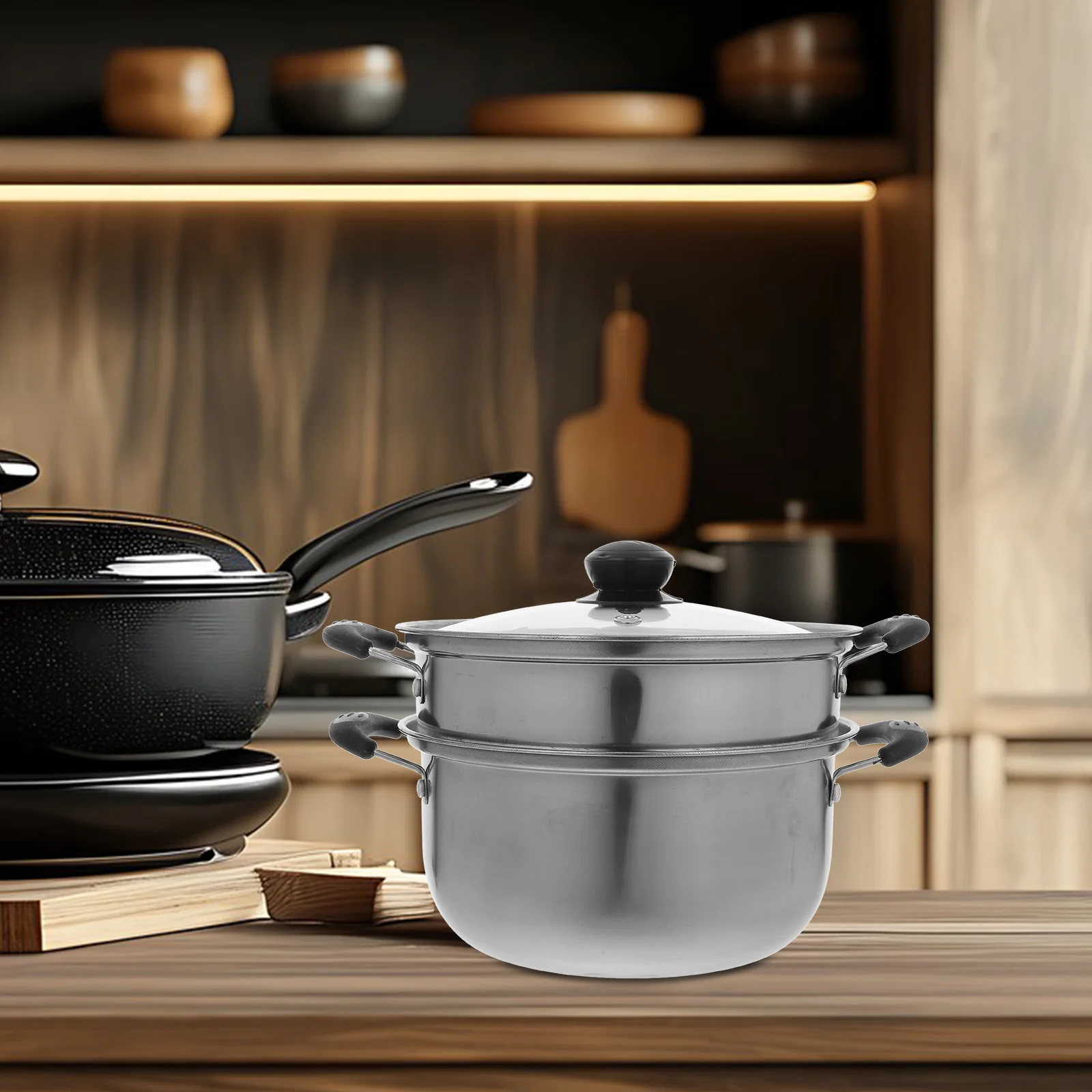 Кастрюля из нержавеющей стали, практичная кухонная паровая кастрюля для приготовления пищи, бытовая многофункциональная сковорода для пароварки, здоровая посуда
Кастрюля из нержавеющей стали, практичная кухонная паровая кастрюля для приготовления пищи, бытовая многофункциональная сковорода для пароварки, здоровая посуда