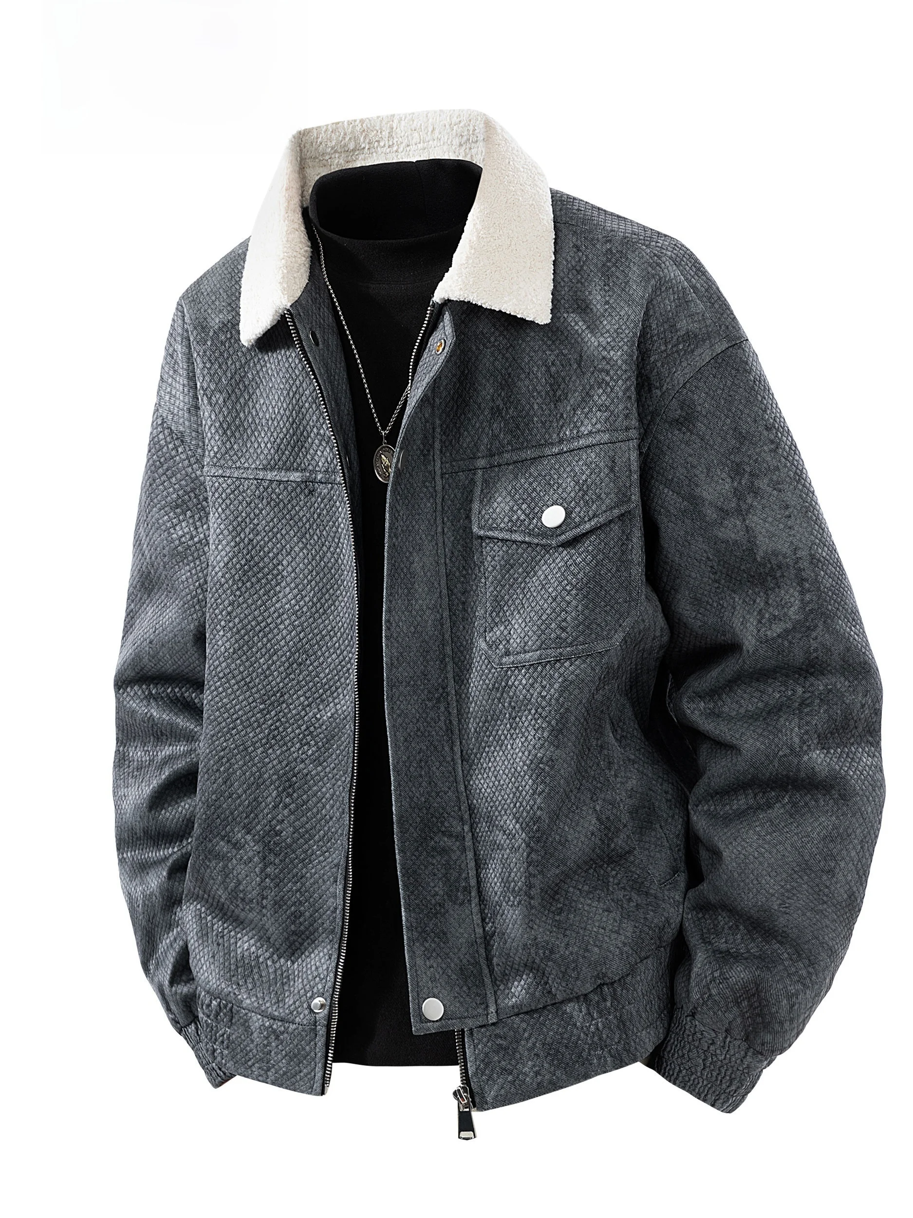 American Retro Lamb Velvet Collar Jaet Men Winter Warm Thiened Workwear Coat Youth Casual Large Size Cotton Clothes
American Retro Lamb Velvet Collar Jaet Men Winter Warm Thiened Workwear Coat Youth Casual Large Size Cotton Clothes