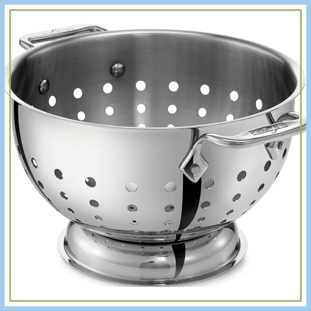 Stainless Steel Colander 5 Quart Strainer, Pasta Strainer with Handle, Pots and Pans Silver
Stainless Steel Colander 5 Quart Strainer, Pasta Strainer with Handle, Pots and Pans Silver