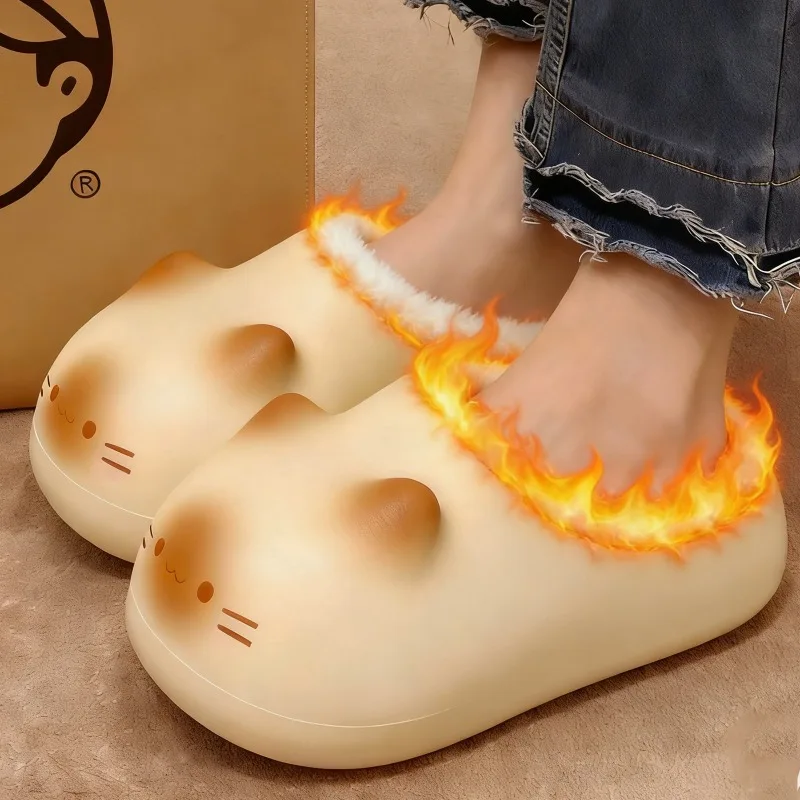 Winter Cat Paw Slippers for Women Men Couple Waterproof Thicken Fluffy Home Warmth Wear EVA Sole Cartoon Non-slip Slippers
Winter Cat Paw Slippers for Women Men Couple Waterproof Thicken Fluffy Home Warmth Wear EVA Sole Cartoon Non-slip Slippers
