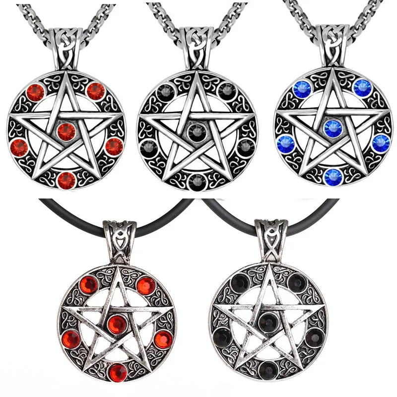 Supernatural Necklace Lucifer Satan Witch Protect Star Amulet Pentagra Necklace Movie Jewelry Woman Man Leather Collar Chain
Supernatural Necklace Lucifer Satan Witch Protect Star Amulet Pentagra Necklace Movie Jewelry Woman Man Leather Collar Chain