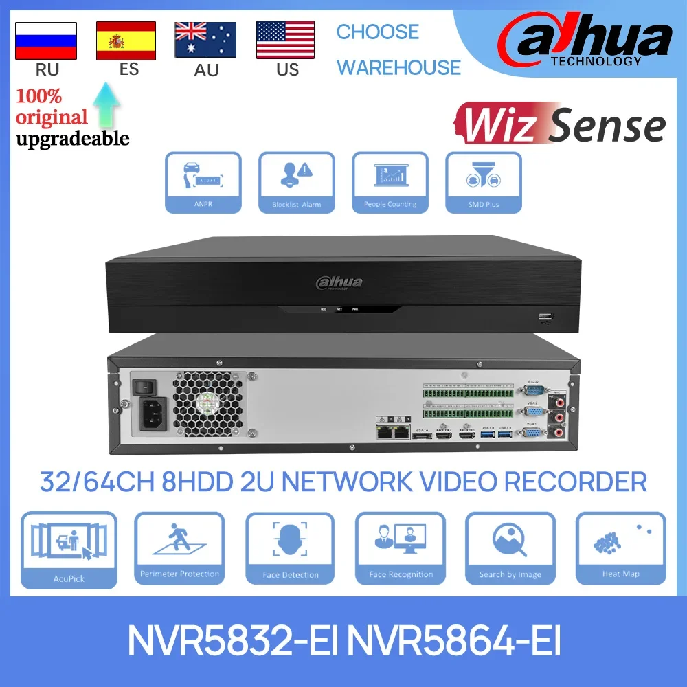 Dahua NVR5832-EI NVR5864-EI Dahua 32CH/64CH 8HDD 2U Network Video Recorder AcuPick AI by Camera+Recorder Face Detection H.265+
Dahua NVR5832-EI NVR5864-EI Dahua 32CH/64CH 8HDD 2U Network Video Recorder AcuPick AI by Camera+Recorder Face Detection H.265+