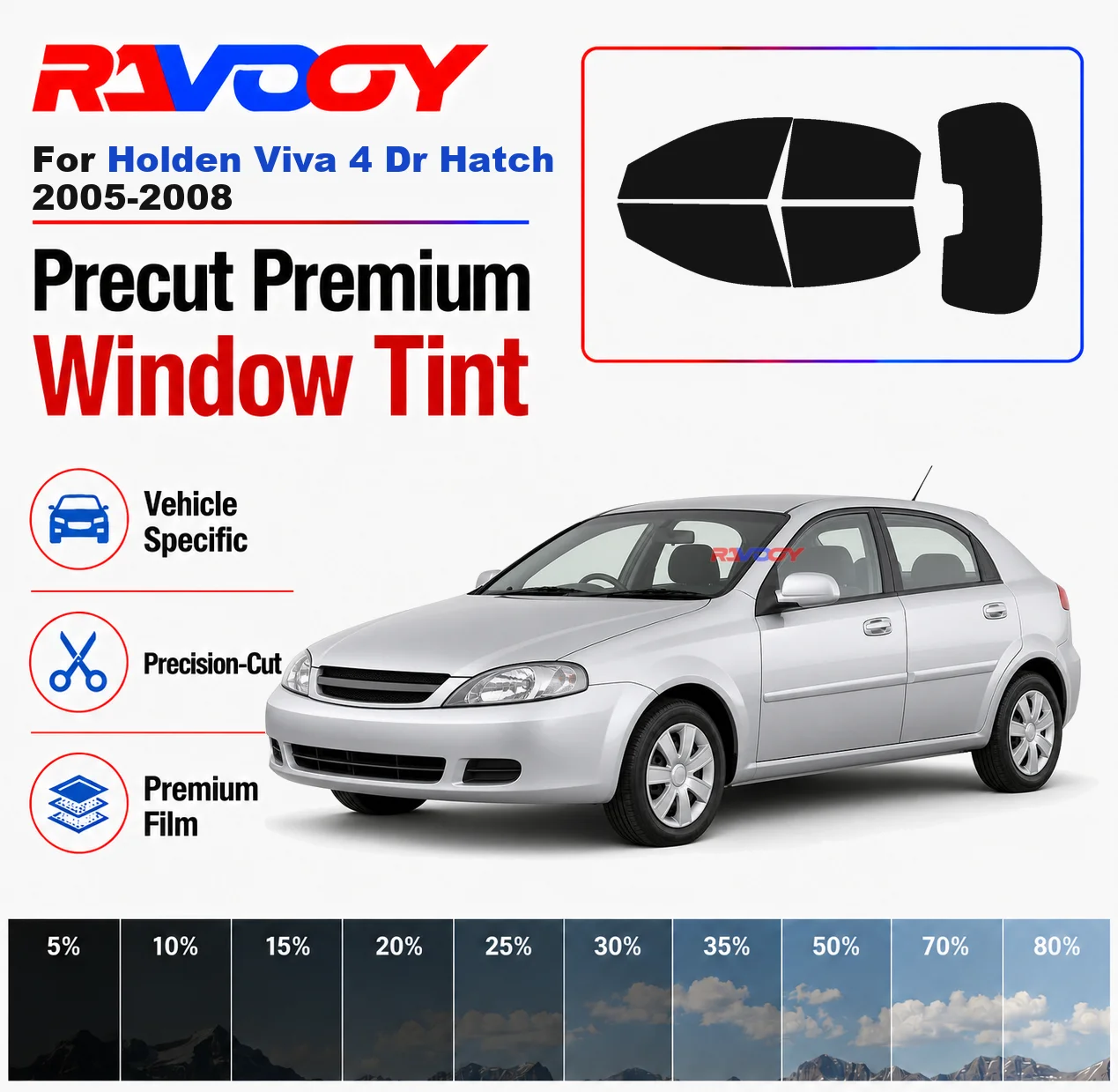 Premium Precut Window Tint Kit Front Windows Rear Windows Rear Windshield For Holden Viva 4 Dr Hatch 2005-2008 Nano Ceramic Film
Premium Precut Window Tint Kit Front Windows Rear Windows Rear Windshield For Holden Viva 4 Dr Hatch 2005-2008 Nano Ceramic Film