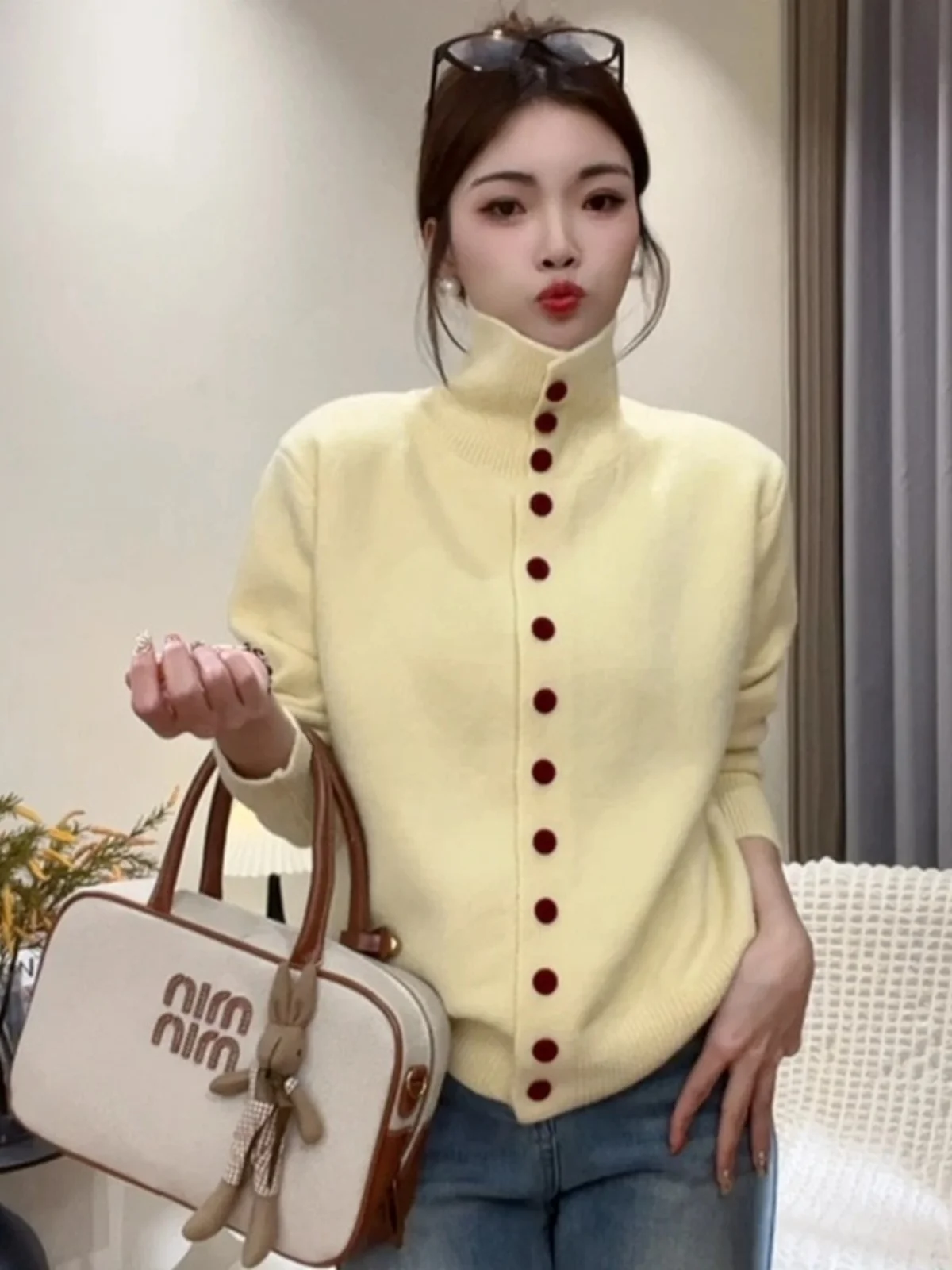 Faionable Thiened High Collar Knitted Open Cardigan Women's Autumn Winter New Sle Ele Sweater Small Size Versatile
Faionable Thiened High Collar Knitted Open Cardigan Women's Autumn Winter New Sle Ele Sweater Small Size Versatile