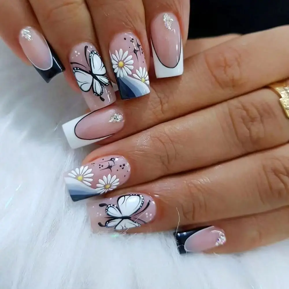 New Long Square False Nails French Butterfly Wavy Flowers Press on Nails Full Cover Detachable Fake Nials DIY
New Long Square False Nails French Butterfly Wavy Flowers Press on Nails Full Cover Detachable Fake Nials DIY