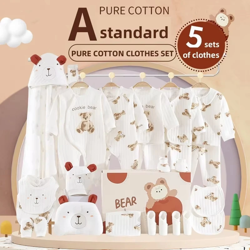 On Sale 19/23/25pcs Newborn Clothes Set 100% Cotton Baby Set 0-6m Unisex Kid Clothes Suit Cookie Bear Baby Girl Clothes No Box
On Sale 19/23/25pcs Newborn Clothes Set 100% Cotton Baby Set 0-6m Unisex Kid Clothes Suit Cookie Bear Baby Girl Clothes No Box