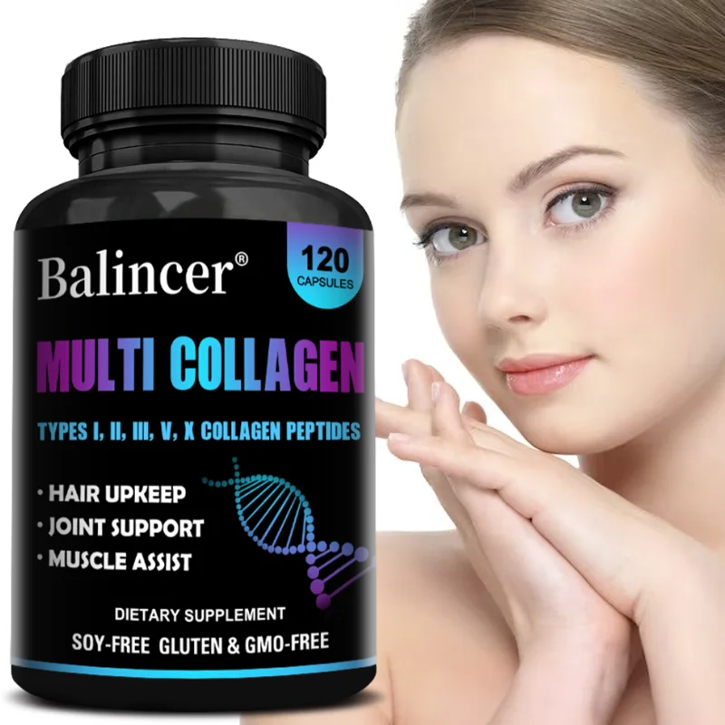 Multi Collagen Peptide Capsules with Biotin Hyaluronic Acid, Support Skin Hair Nail Joint Gut Digestive & Antioxidant Health
Multi Collagen Peptide Capsules with Biotin Hyaluronic Acid, Support Skin Hair Nail Joint Gut Digestive & Antioxidant Health