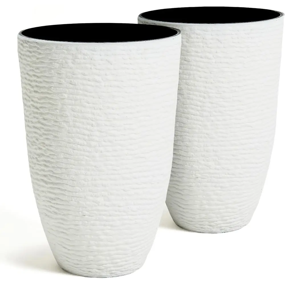 Worth Garden 2-Pack 21" H. White Tall Planters - 14'' Dia Resin Large Round Flower Pots for Outdoor Plants Trees - Imitation Sto
Worth Garden 2-Pack 21" H. White Tall Planters - 14'' Dia Resin Large Round Flower Pots for Outdoor Plants Trees - Imitation Sto