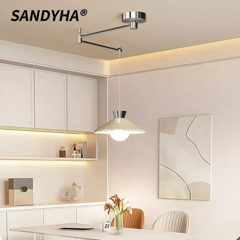 SANDYHA Modern Cream Glass Pendant Lights Removable Swing Arm Dining Room Chandeliers for Table Bar Bedroom Art LED Hanging Lamp
SANDYHA Modern Cream Glass Pendant Lights Removable Swing Arm Dining Room Chandeliers for Table Bar Bedroom Art LED Hanging Lamp