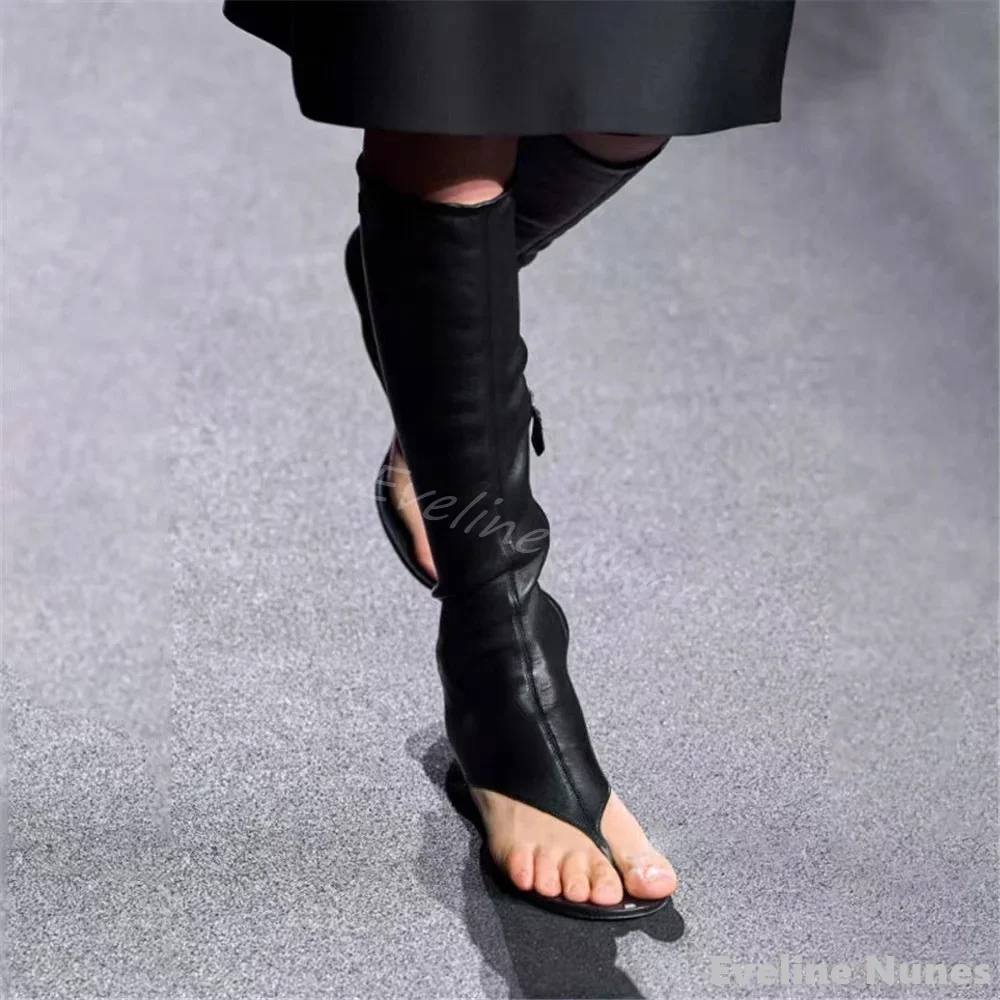 Open Toe Flip Flops Stretch Boots Women Thin Heel Round Toe Side Zipper Solid Knee High Boots 2025 Catwalk Leather Flip Flops
Open Toe Flip Flops Stretch Boots Women Thin Heel Round Toe Side Zipper Solid Knee High Boots 2025 Catwalk Leather Flip Flops