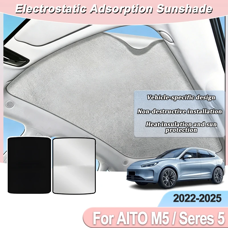 For AITO M5 Seres 5 2022 2023 2024 2025 Roof Car Sun Protector Sunshade Electrostatic Adsorption Sunroof Heat Shield Shades Part
For AITO M5 Seres 5 2022 2023 2024 2025 Roof Car Sun Protector Sunshade Electrostatic Adsorption Sunroof Heat Shield Shades Part