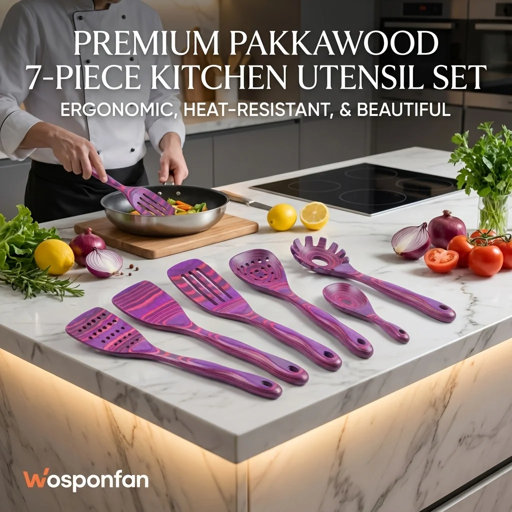 7pcs Pakkawood Kitchen Utensils, Kitchen Cooking Utensil Set, Pakkawood Utensils, Non-Stick Wooden Spoons, Wooden Spoons for Cooking, Byzantium
7pcs Pakkawood Kitchen Utensils, Kitchen Cooking Utensil Set, Pakkawood Utensils, Non-Stick Wooden Spoons, Wooden Spoons for Cooking, Byzantium
