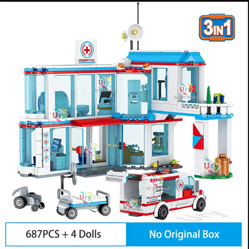 3in1 MOC Hospital Ambulance Emergency Room Inpatient Ward wheelchair Building Blocks Set DIY Toy for Boys Children Gifts
3in1 MOC Hospital Ambulance Emergency Room Inpatient Ward wheelchair Building Blocks Set DIY Toy for Boys Children Gifts