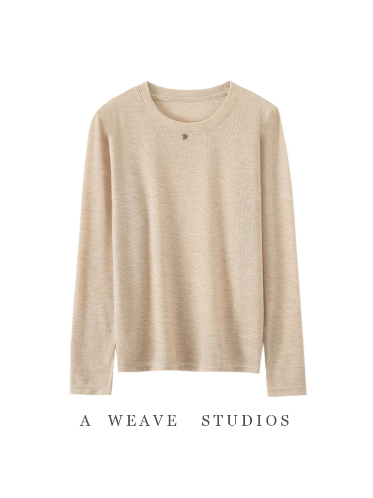 Basic Loose Long Sleeve round Neck T-Shirt Women's Soft Comfortable Knitted Top Cream Color Versatile Base Layer Shirt
Basic Loose Long Sleeve round Neck T-Shirt Women's Soft Comfortable Knitted Top Cream Color Versatile Base Layer Shirt