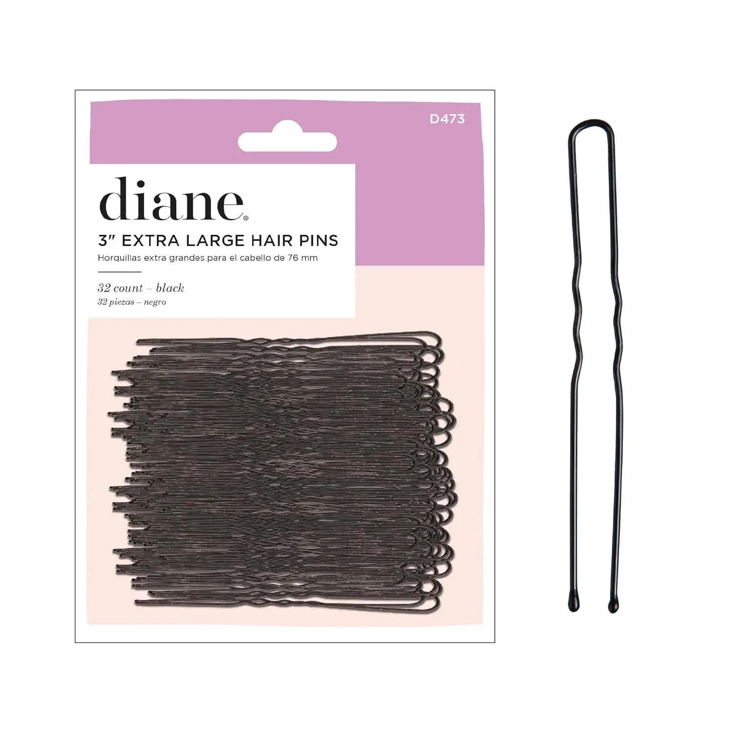 Black Hair Pins, 3 Inch, 32 Pack for Updos
Black Hair Pins, 3 Inch, 32 Pack for Updos