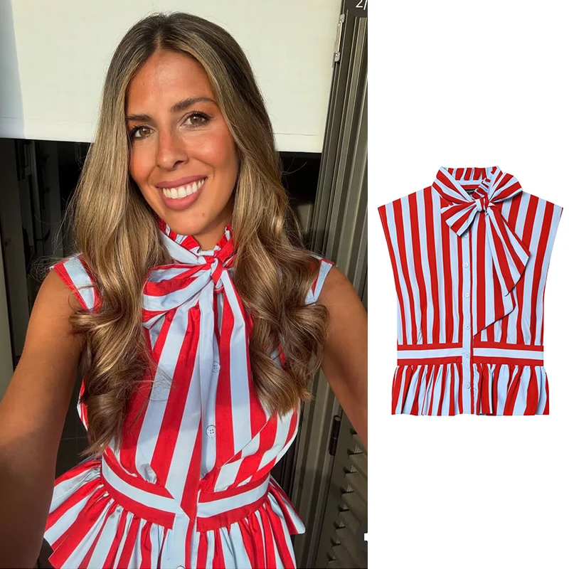 Women's Shirts Summer 2026 New Fashion Stripes Slim-fit Elegant Office Shirts Women Chic Travel Holiday Summer Youth Blouse Tops
Women's Shirts Summer 2026 New Fashion Stripes Slim-fit Elegant Office Shirts Women Chic Travel Holiday Summer Youth Blouse Tops