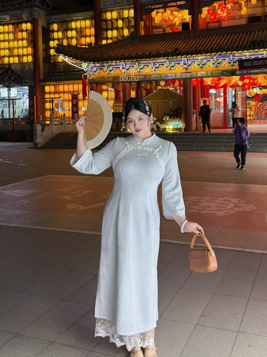 Теплое трикотажное платье А-силуэта с высокой талией, на флисовой подкладке, синее, в стиле Gentle Qinghui, с поясом, для полных женщин
Теплое трикотажное платье А-силуэта с высокой талией, на флисовой подкладке, синее, в стиле Gentle Qinghui, с поясом, для полных женщин