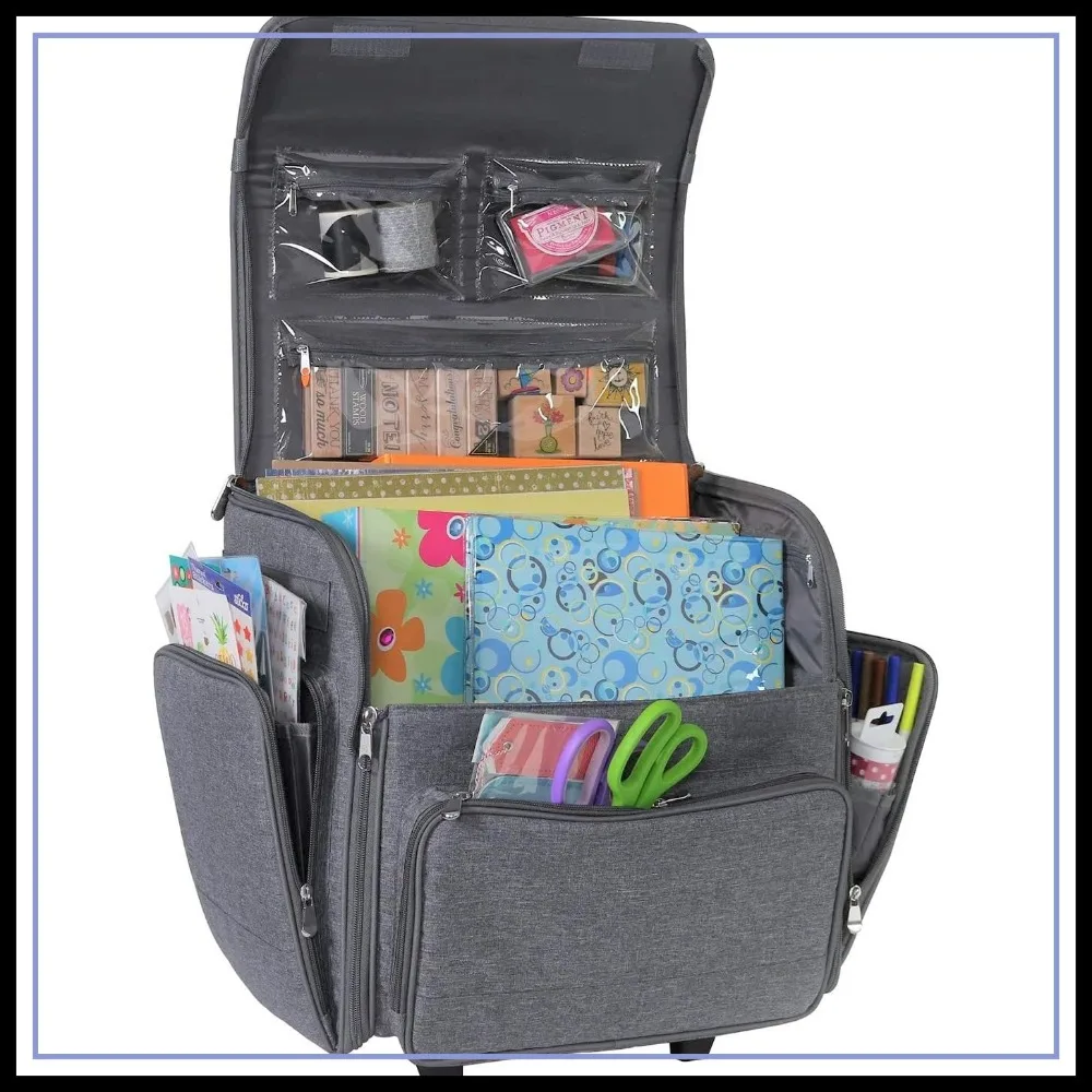 Wheeled Scrapbook Tote for Scrapbooking & Art - Travel Organizer Storage Bin for Paper, Glue, Tape
Wheeled Scrapbook Tote for Scrapbooking & Art - Travel Organizer Storage Bin for Paper, Glue, Tape