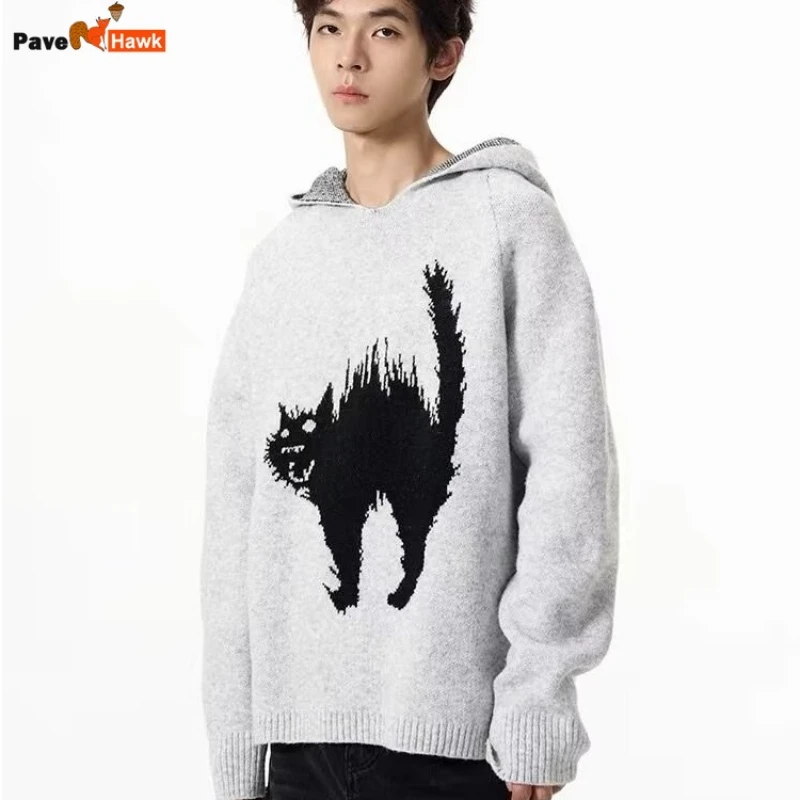 Fashion Knitted Hoodie Mens 2024 New Korean Trend Cat Pattern Printing Couple Sweater Casual College Hooded Pullover Autumn
Fashion Knitted Hoodie Mens 2024 New Korean Trend Cat Pattern Printing Couple Sweater Casual College Hooded Pullover Autumn
